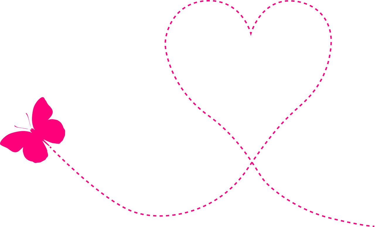 La leggerezza di una farfalla che disegna un cuore [foto di stux, via pixabay, CC0 Creative Commons, Libera per usi commerciali, Attribuzione non richiesta]