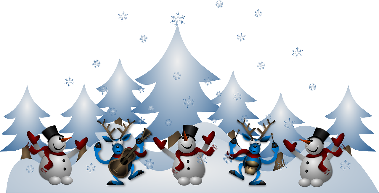 Pupazzi di neve - Natale [grafica by OpenClipart-Vectors, via pixabay, CC0 Creative Commons, Libera per usi commerciali, Attribuzione non richiesta]